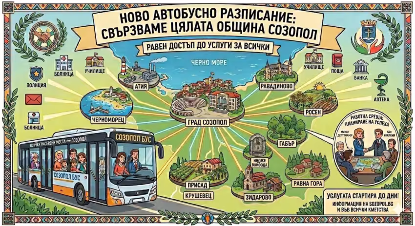 Разписание на автобусните линии в Община Созопол