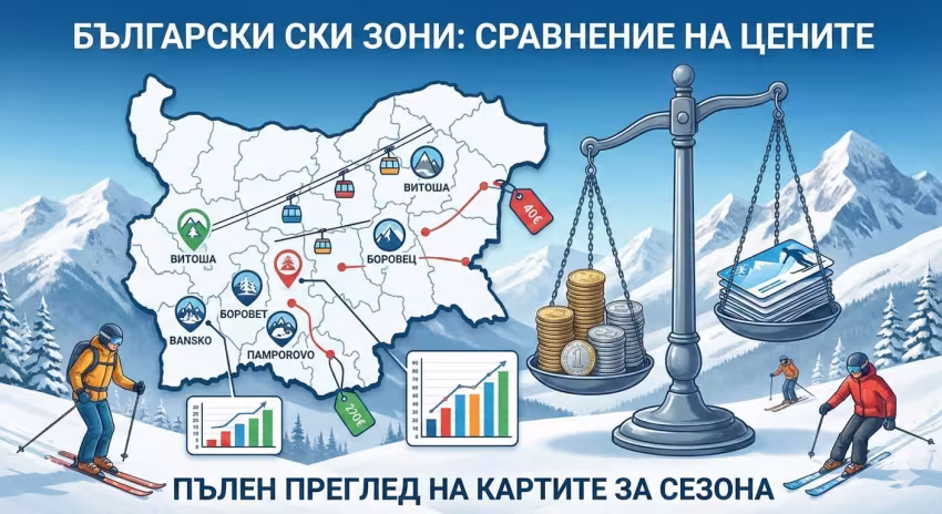 Актуална информация за цените на Ски Зоните в България